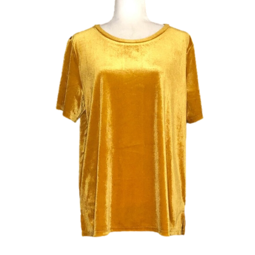 Gold velvet top